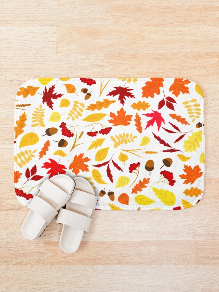 Thumbnail 1 of 6, Bath Mat, Autumn pattern designed and sold by ExploreStore.