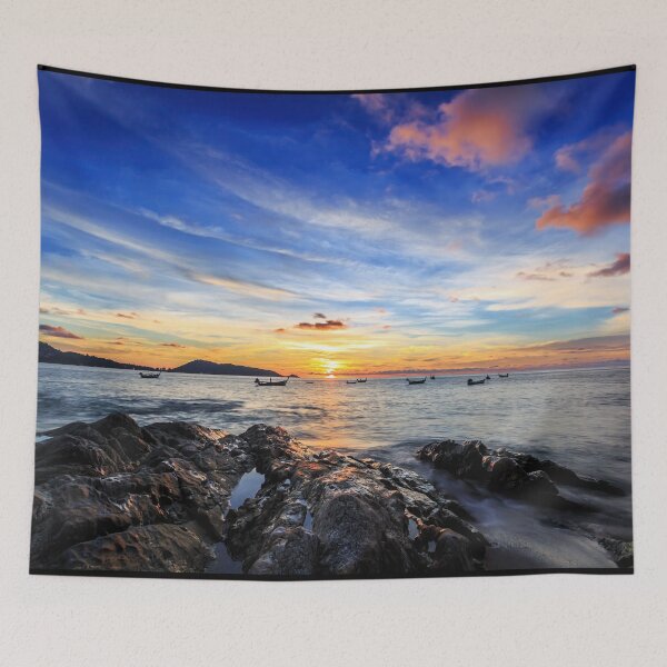Item preview, Dramatic Sunset with local boat in Thailand designed and sold by photo123pro.