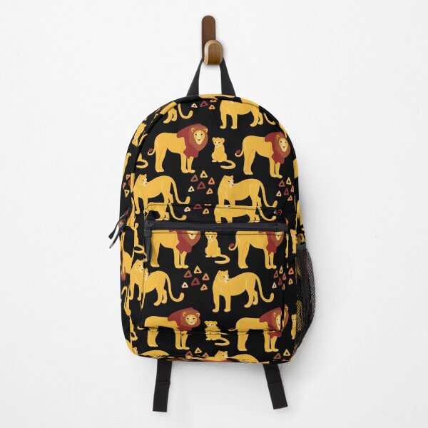 Item preview, Cute African Lion Cub, Lioness and Lion in Savana Pattern - Animal Motif - Black designed and sold by PattyTheGecko.
