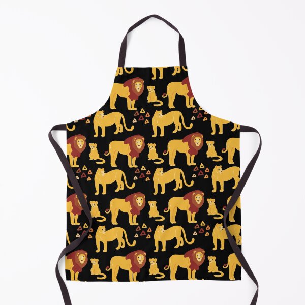 Item preview, Cute African Lion Cub, Lioness and Lion in Savana Pattern - Animal Motif - Black designed and sold by PattyTheGecko.