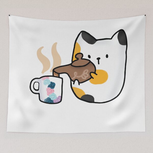 Item preview, Cat Pouring Tea  designed and sold by pandaCreation.