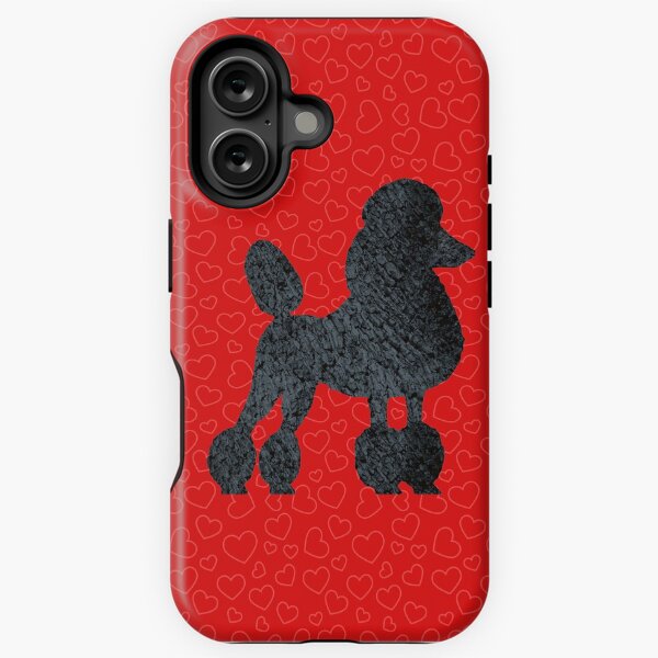 Aperçu de l'œuvre Caniche aux coeurs rouges créée et vendue par ThePoodleandCo.