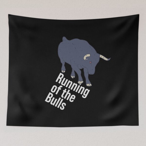 Item preview, Running of the Bulls Text - Bull Charge - Spanish Tradition designed and sold by DeWinnes.