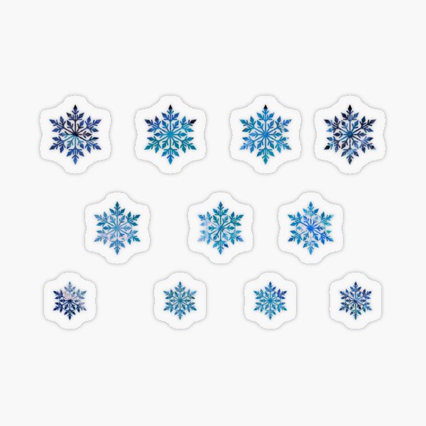 Snowflakes sticker set of 11 blue Transparent Sticker