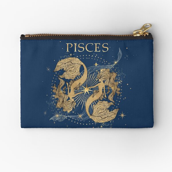 Blue & Gold Zipper Pouch