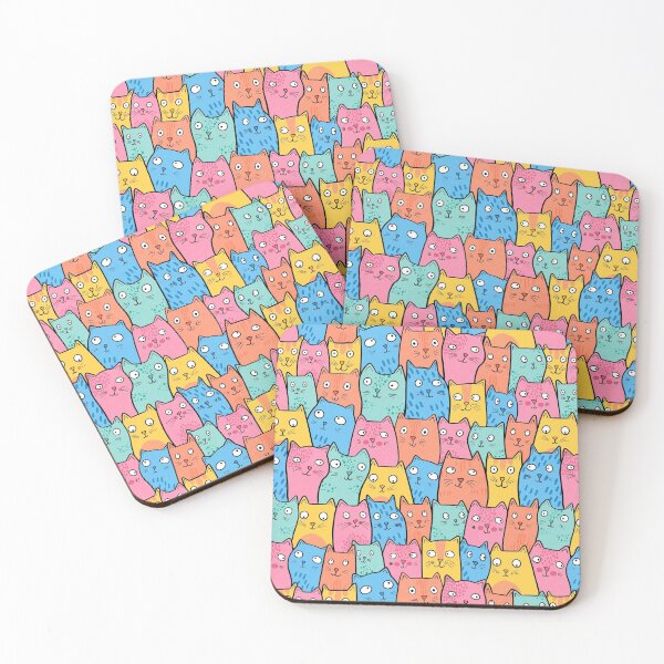 Item preview, Colorful Cats Pattern designed and sold by Drawntocats.
