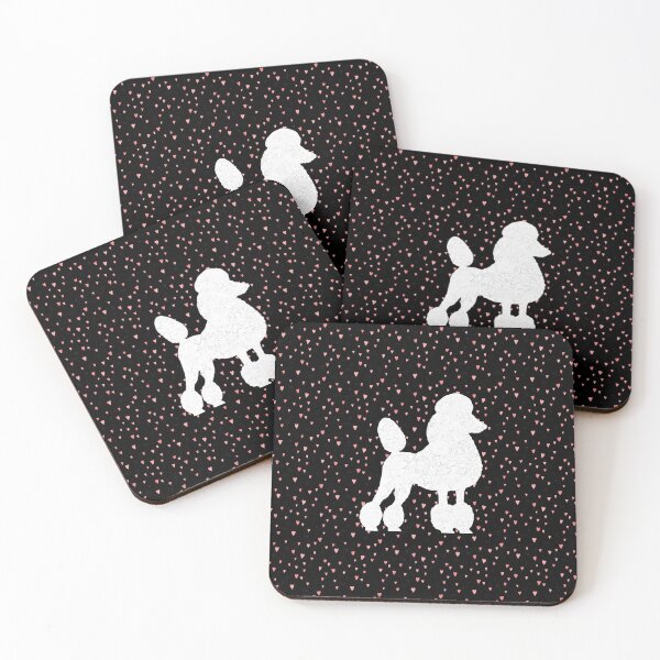 Item preview, White Poodle in Hearts designed and sold by ThePoodleandCo.