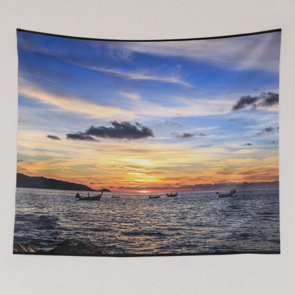 Item preview, Dramatic Sunset with local boat in Thailand designed and sold by photo123pro.