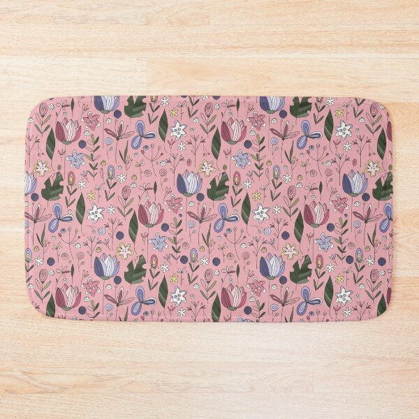 Item preview, Botanical motif, flowers pattern, leaves pattern, herbs - Pink designed and sold by PattyTheGecko.