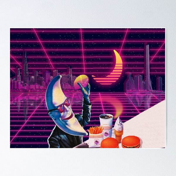 Item preview, Moonday Night 80s Retro Aesthetic Vaporwave  designed and sold by Ratch2929.