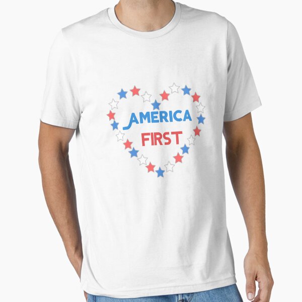 Item preview,  America first heart t-shirt, usa flag stars  t-shirt,  vote registration, register to vote designed and sold by Morinas.