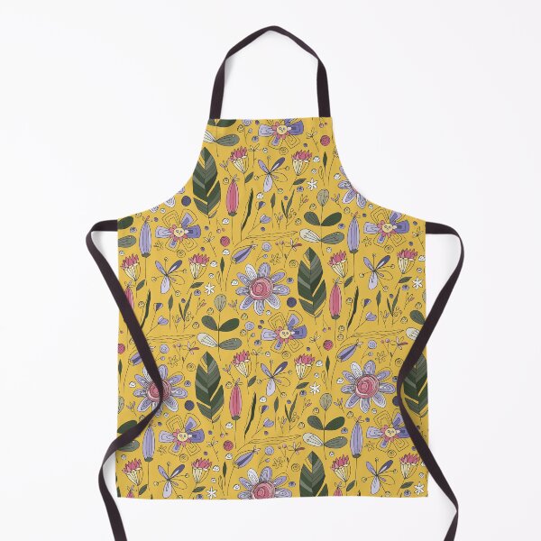Item preview, Botanical motif, flowers pattern, leaves pattern, herbs - VIntage Yellow designed and sold by PattyTheGecko.