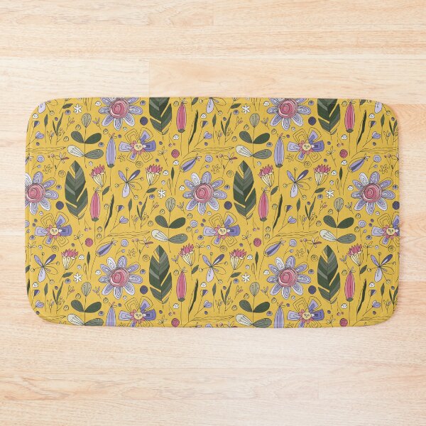 Item preview, Botanical motif, flowers pattern, leaves pattern, herbs - VIntage Yellow designed and sold by PattyTheGecko.
