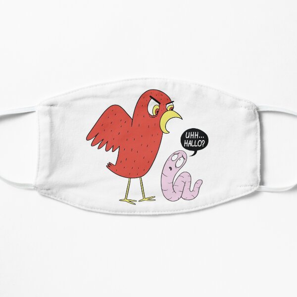 Early Bird Gets Worm Funny Flat Mask