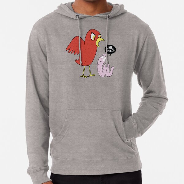 Early Bird Gets Worm Funny Lightweight Hoodie