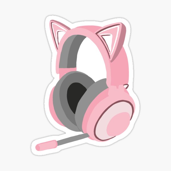 Pink Kawaii Kitten Paw Cat Ear Head Phones Gaming Head Set Kawaii Babe