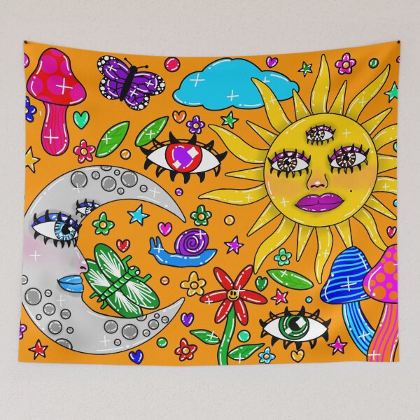 Item preview, A Trippy Moon And Sun Pattern designed and sold by VincentNiek.
