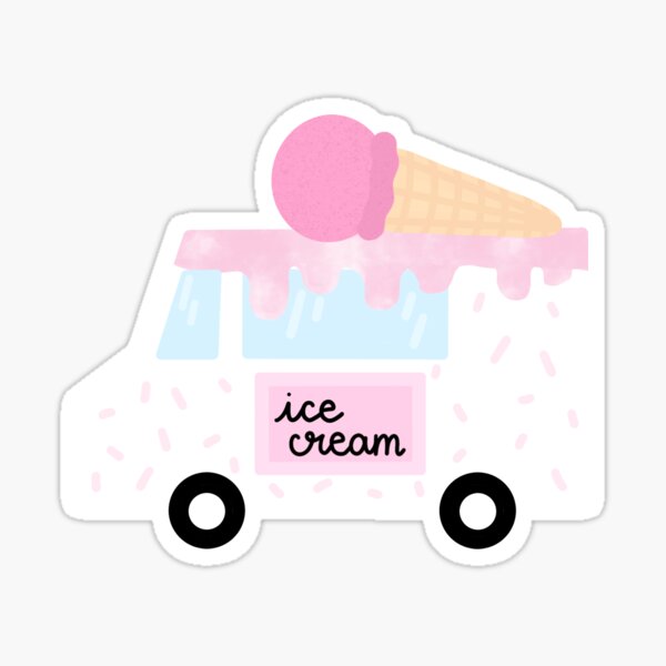 ice cream van sticker twin lemon and soft Die Cut 