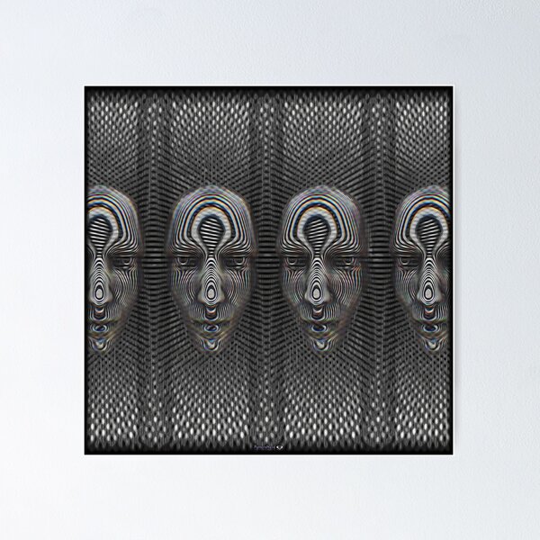 Vista previa del artículo con la obra «Facial estereograma 3D», diseñado y vendido por PatternNerd.