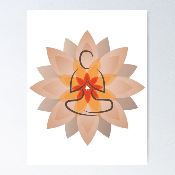 Vista previa del artículo con la obra «Dama de yoga de flores», diseñado y vendido por hecolors.