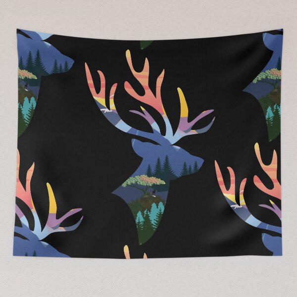 Item preview, Wild Reindeer Sunset Forest designed and sold by niamin.