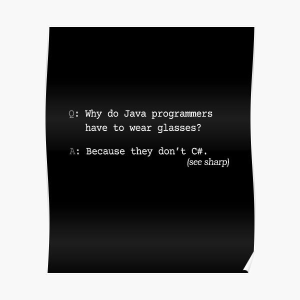 Póster «Divertidos programadores de Java y diseños de C #» de tipicool ...
