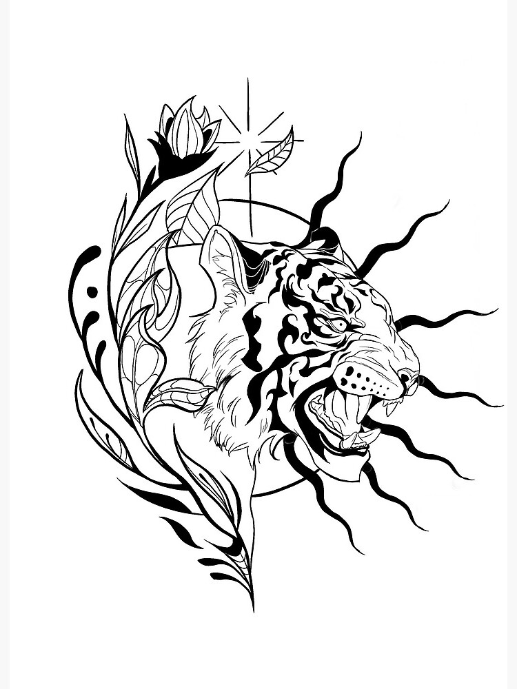 Neotraditional Tiger (line)