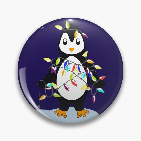 Item preview, Cute Christmas Penguin holding lights designed and sold by SeraphineArts.