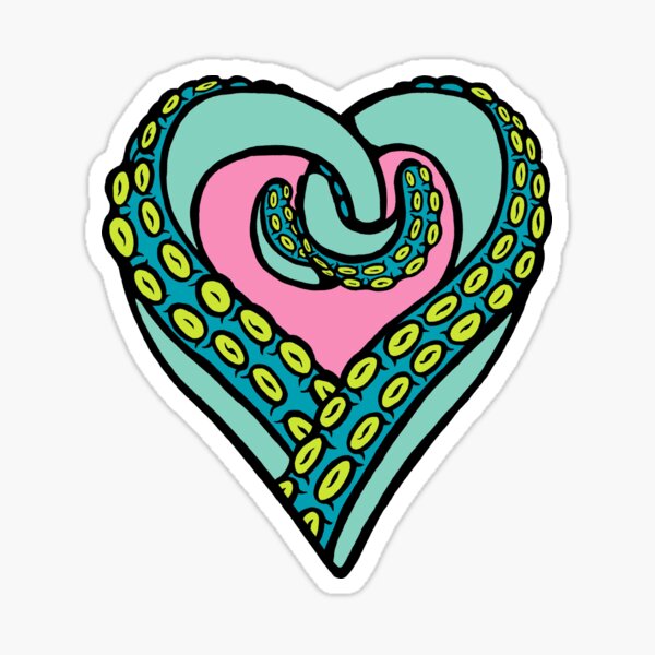Tentacle heart, weird love Sticker