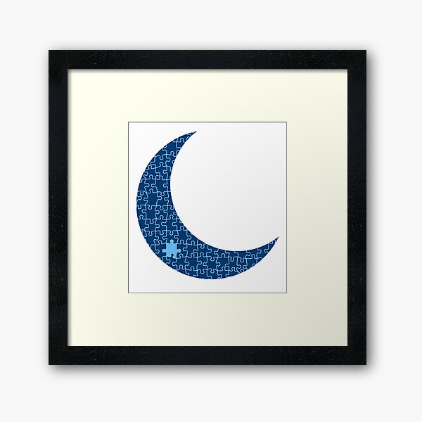 Jigsaw Moon Framed Art Print