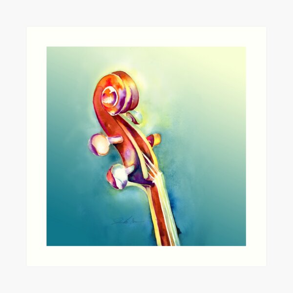 Upright Bass Headstock Art Print