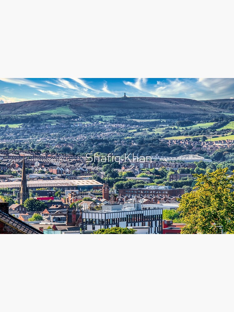 "Blackburn town with Darwen Tower in the distance" Poster for Sale by