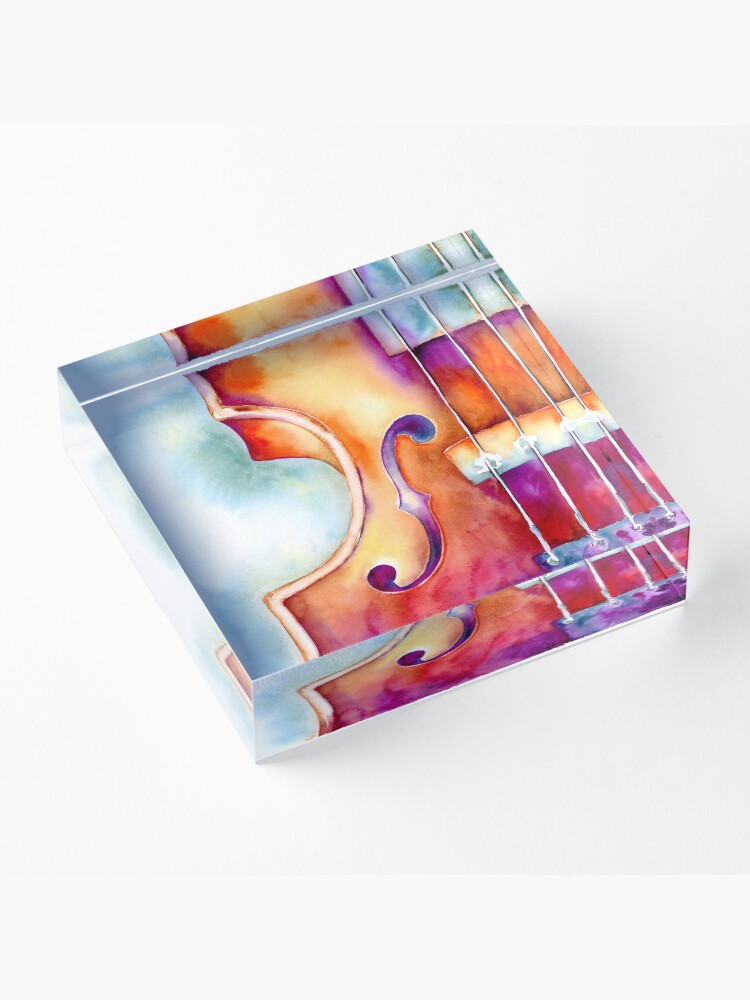 Thumbnail 3 of 5, Acrylic Block, Colorful Violin designed and sold by jamiehansenart.