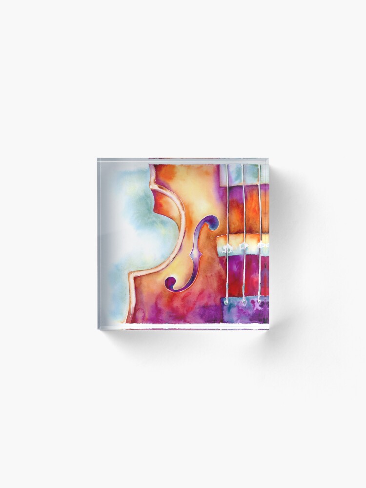 Thumbnail 2 of 5, Acrylic Block, Colorful Violin designed and sold by jamiehansenart.