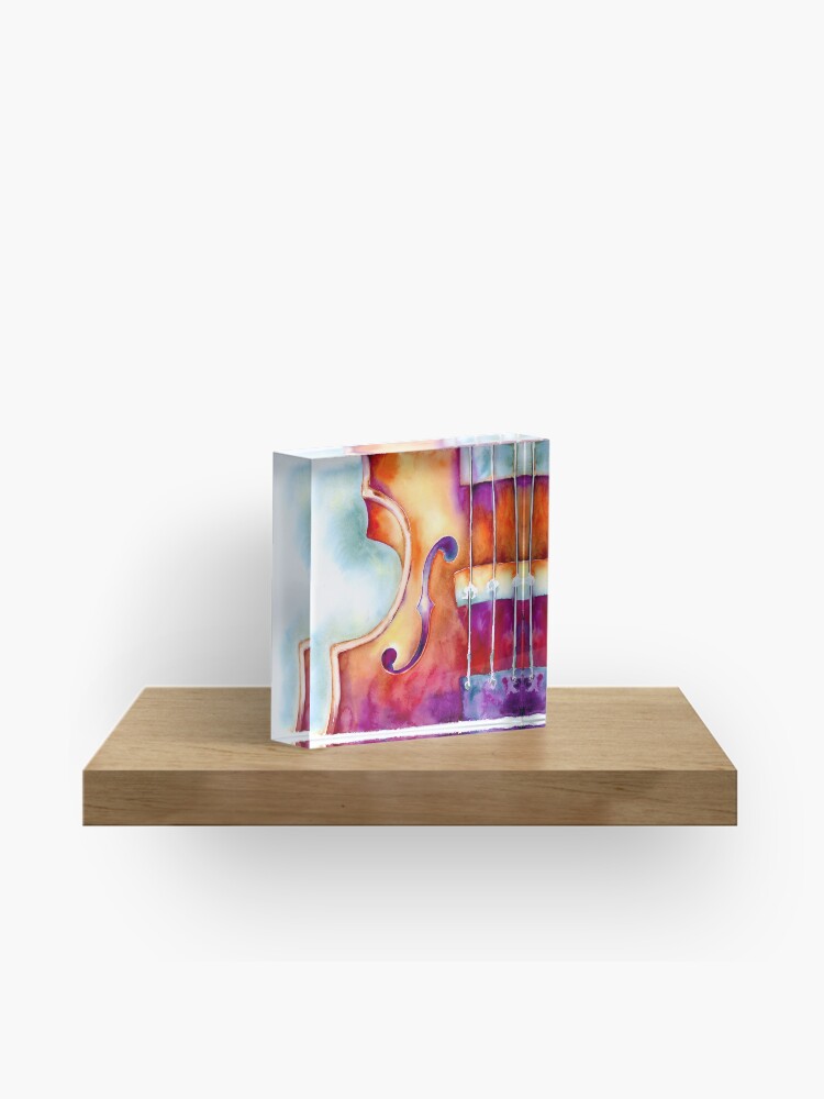 Thumbnail 1 of 5, Acrylic Block, Colorful Violin designed and sold by jamiehansenart.