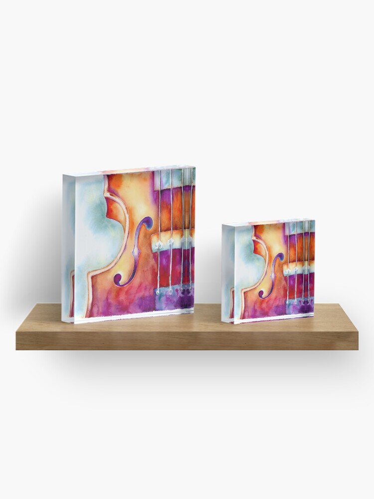 Thumbnail 4 of 5, Acrylic Block, Colorful Violin designed and sold by jamiehansenart.
