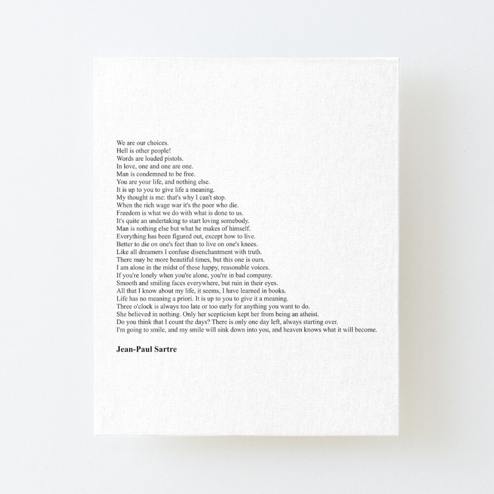 Jean Paul Sartre Quotes Art Board Print By Qqqueiru Redbubble