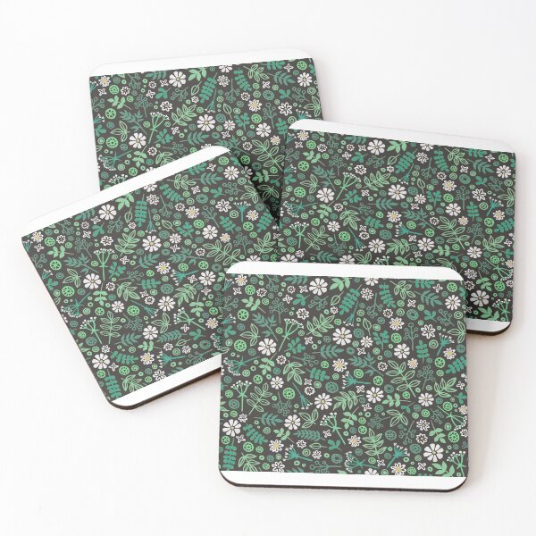 Item preview, Daisies and Leaves Pattern - Dark Gray designed and sold by softbiology.