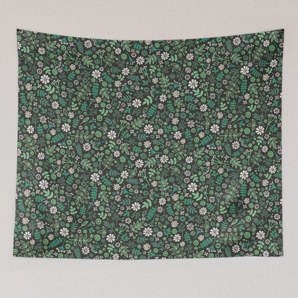 Item preview, Daisies and Leaves Pattern - Dark Gray designed and sold by softbiology.
