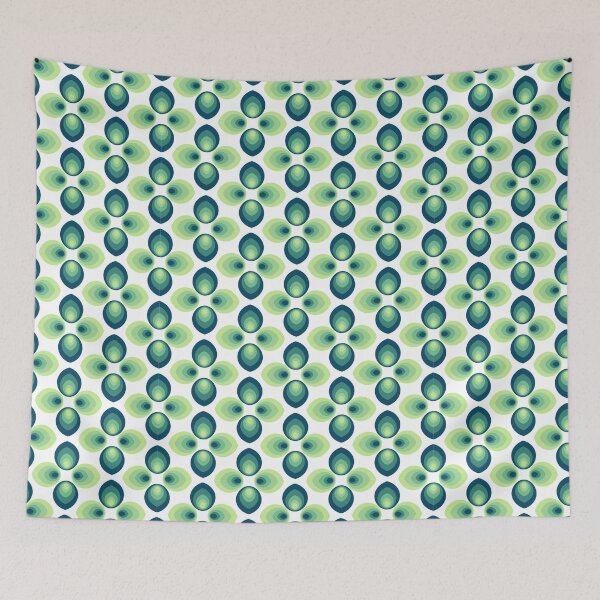 Item preview, Ombre Teal Green Peacock Abstract Pattern designed and sold by candhdesigns.