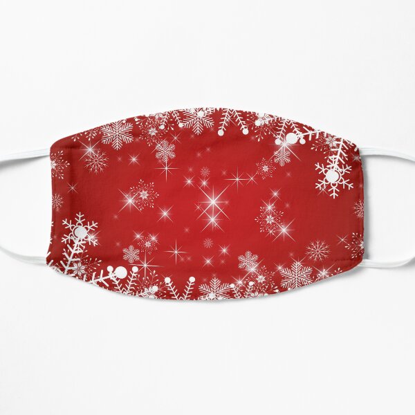 Schneeflocken / Sterne: Weihnachten in rot und weiß Maske