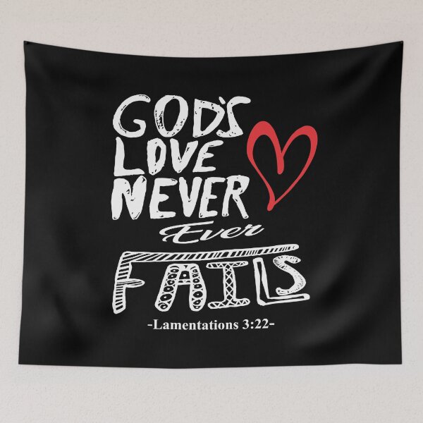 Item preview, God's Love Never Fail Bible Saying designed and sold by Wokeness.