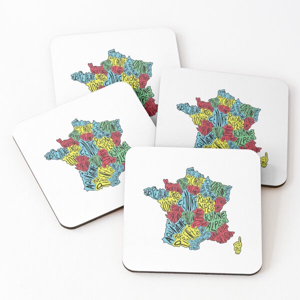 Artikelvorschau, Frankreich Karte mit Flagge - Zeichnung entworfen und verkauft von MyIdentityShop.