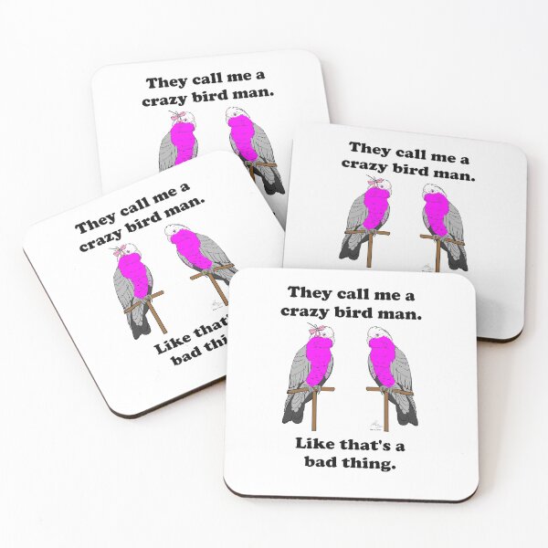 Item preview, Crazy Bird Man with Galah Cockatoos designed and sold by Laughing Parrot Studio.