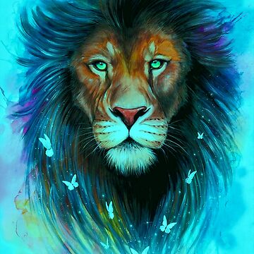 lion and butterfly painting