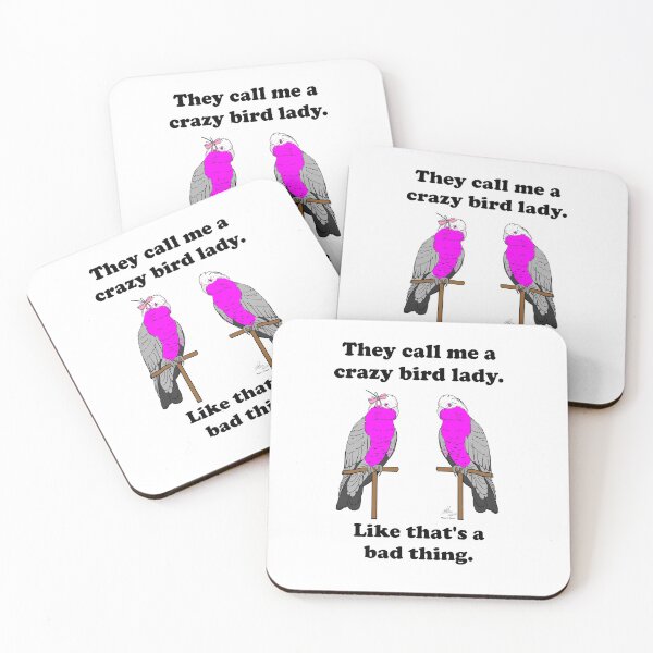 Item preview, Crazy Bird Lady with Galah Cockatoos designed and sold by Laughing Parrot Studio.