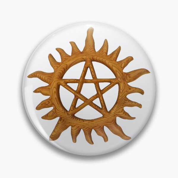 Item preview, Sunburst Pentacle Wood  Anti-Possession Symbol designed and sold by SignsOfSpirit.