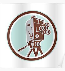 Vintage Movie Film Camera Retro Poster