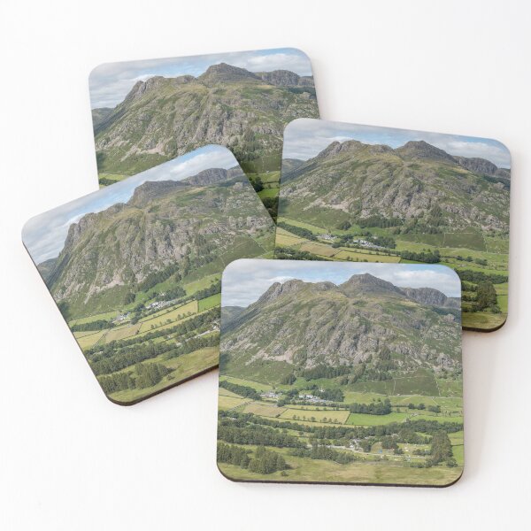 Artikelvorschau, Great Langdale Campspite Ambleside Panoramafoto Blick von Side Pike UK England Lake District Geschenk entworfen und verkauft von skyfilming.