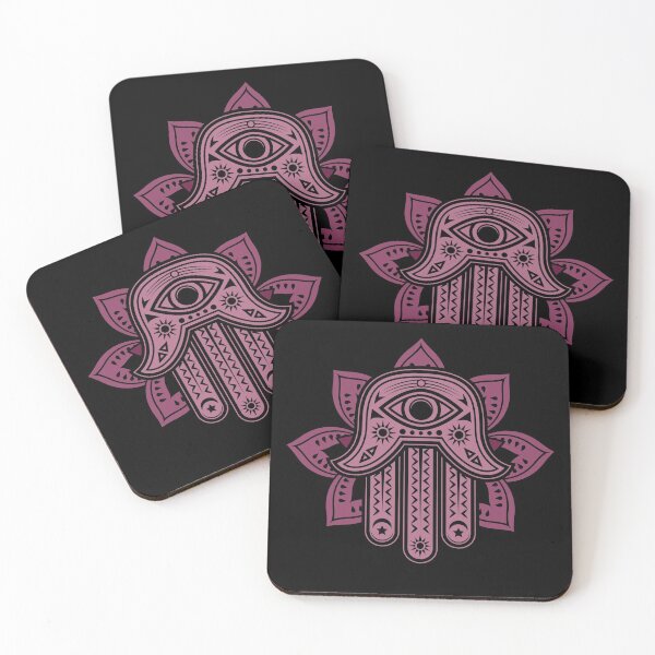 Item preview, Hamsa sobre flor de loto, Hamsa malva, loto rosa, mal de ojo, paz, protección, fe, meditación, mano de Dios designed and sold by LoveAudra.